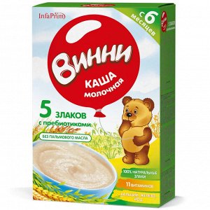 Каша мол. Винни 5 злаков с пребиот д/дет старше 6 мес. 200 г к/к (1*12) (#10) Россия (шк 4800)