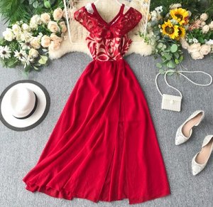 Платье с принтом,красный