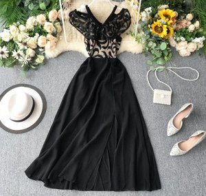 Платье с принтом,чёрный