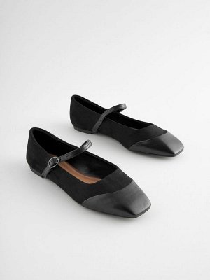 Бренд Next Черные туфли Mary Jane с квадратным носком и очень широкой посадкой Forever Comfort® (Black Extra Wide Fit Forever Comfort Square Toe Mary Jane Shoes) Эти уникальные туфли Mary Jane имеют