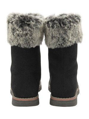 Бренд Lotus Ботинки на молнии Lotus Black (Lotus Black Zip-Up Ankle Boots) Минималистичный по своему дизайну, этот полусапожок Lotus сконструирован с текстильным верхом, меховым воротником и блочным к