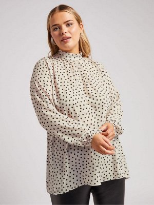 Белая блузка с высоким воротом Yours Curve London