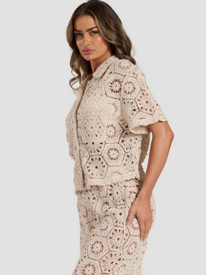 Пляжная рубашка South Beach Crochet Co-Ord