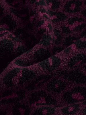 Короткое трикотажное платье-джемпер прямого кроя с длинными рукавами и принтом животных Red Berry