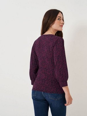 Красный - топ Crew Clothing Company с рукавами 3/4 и запахом