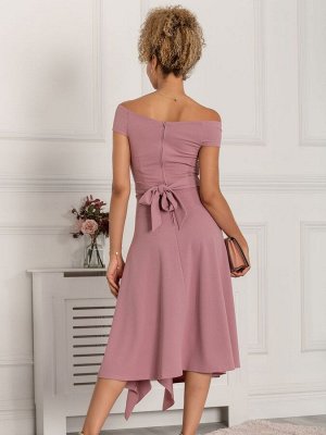 Платье-футляр с оборками и расклешенной юбкой Jolie Moi Mauve Desiree