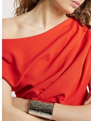 Платье миди с асимметричным запахом и драпировкой от River Island Red