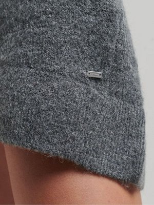 Серый - Трикотажное платье Superdry Slouch с V-образным вырезом