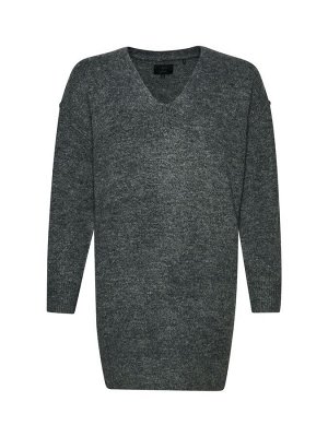 Серый - Трикотажное платье Superdry Slouch с V-образным вырезом