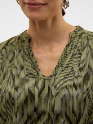 Атласная блузка с графическим принтом и рукавами-фонариками VERO MODA