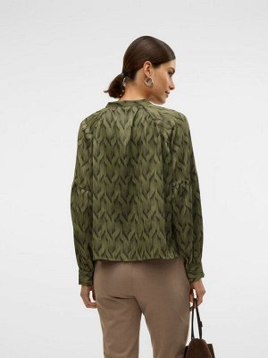 Атласная блузка с графическим принтом и рукавами-фонариками VERO MODA