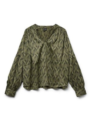 Атласная блузка с графическим принтом и рукавами-фонариками VERO MODA