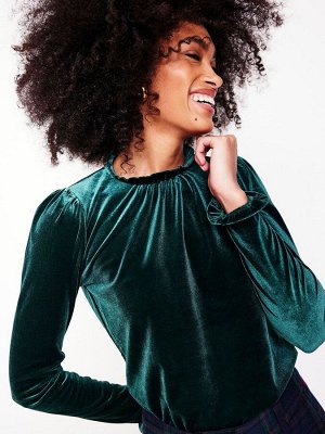 Топ с оборкой на шее Boden Velvet