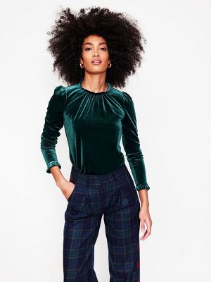 Топ с оборкой на шее Boden Velvet