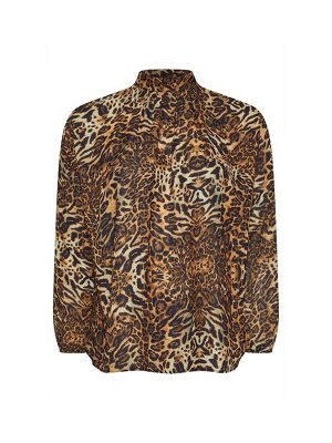 Коричневая блузка с высоким воротом Yours Curve London