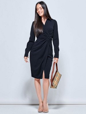 Платье-рубашка Jolie Moi Plain с запахом и пряжкой спереди