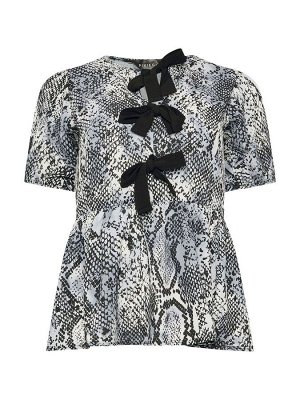 Топ PixieGirl Petite Snake Print Bow Top