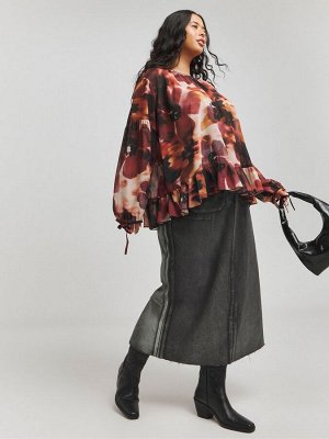 Красная блузка Simply Be Georgette с оборками