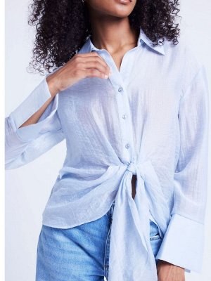 Синий - рубашка River Island Twist Front на пуговицах