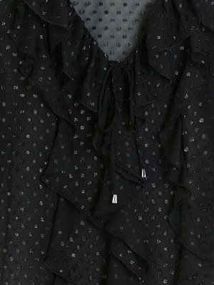 Черная блузка с оборками River Island