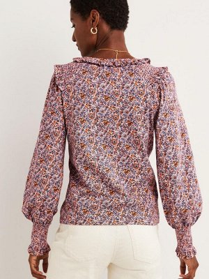 Топ Boden Pink с вырезом и сборками