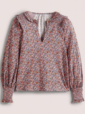 Топ Boden Pink с вырезом и сборками