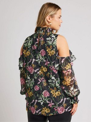 Блузка Yours Curve London с открытыми плечами и сборками