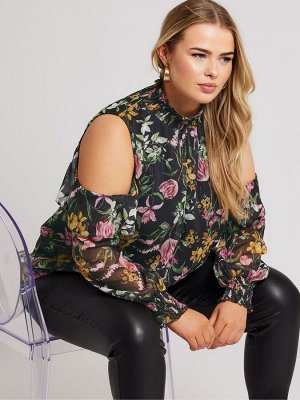 Блузка Yours Curve London с открытыми плечами и сборками