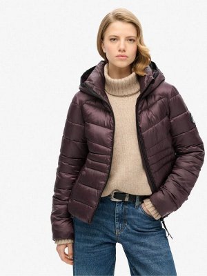 Дымчато-баклажановый фиолетовый - куртка-стёганое одеяло Fuji с капюшоном Superdry