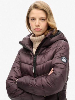 Дымчато-баклажановый фиолетовый - куртка-стёганое одеяло Fuji с капюшоном Superdry