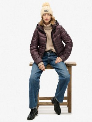 Дымчато-баклажановый фиолетовый - куртка-стёганое одеяло Fuji с капюшоном Superdry