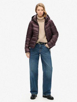 Дымчато-баклажановый фиолетовый - куртка-стёганое одеяло Fuji с капюшоном Superdry