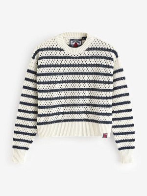 Укороченный свитер Superdry Stripe Crochet из 100% хлопка