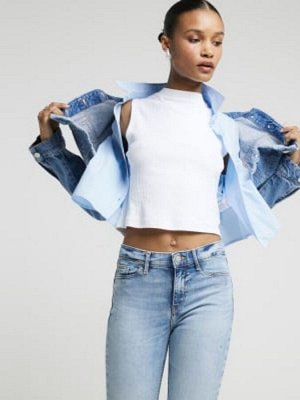 Джинсы-скинни River Island со средней посадкой и рельефной посадкой
