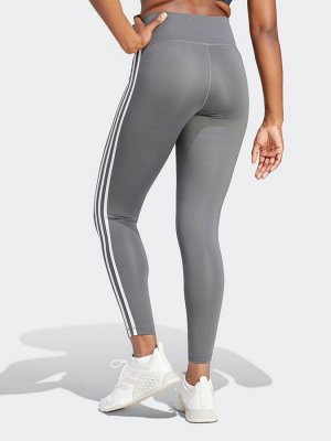 Серые леггинсы Adidas Train Essentials 3-Stripes с высокой талией, 7/8
