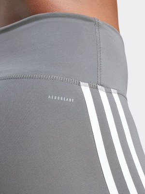 Серые леггинсы Adidas Train Essentials 3-Stripes с высокой талией, 7/8