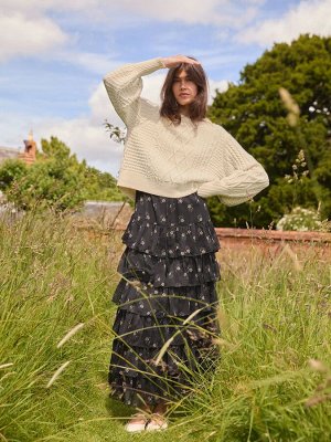 Кремовый - Джемпер Laura Ashley с косичной вязкой