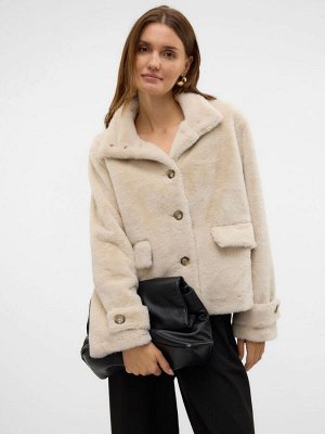 Короткая куртка из искусственного меха VERO MODA с карманами
