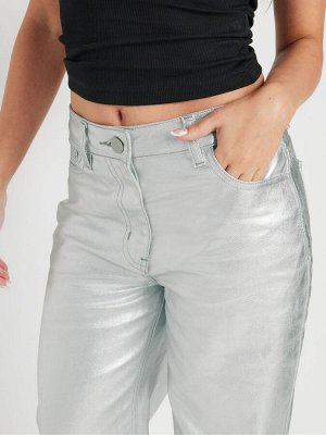 Джинсы PixieGirl Petite из 100% хлопка, серебристые, широкие