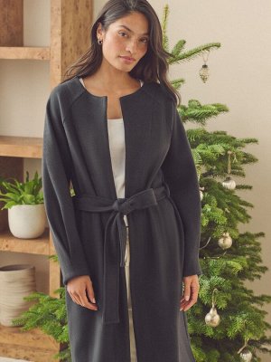 Black Tie Waist Coatigan