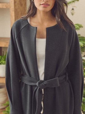 Black Tie Waist Coatigan