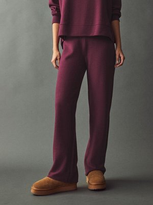 Бордовый красный - Уютные мягкие на ощупь брюки Co-ord Wide Leg