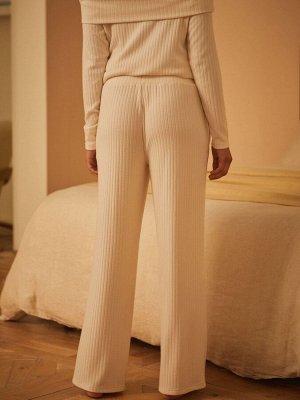 Широкие брюки для отдыха цвета слоновой кости B от Ted Baker в рубчик