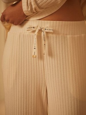 Широкие брюки для отдыха цвета слоновой кости B от Ted Baker в рубчик