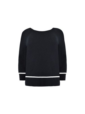 Черный - Джемпер Live Unlimited Stripe Hem с круглым вырезом