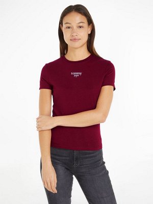 Красная футболка Tommy Jeans Slim Fit Essential Logo