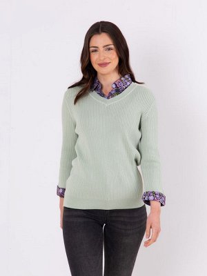 Lakeland Clothing Green Thea 2 в 1 рубашка 100% хлопок джемпер
