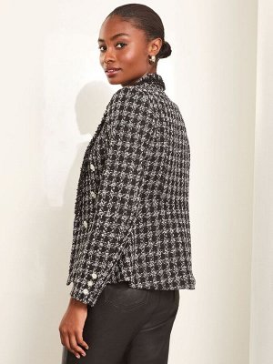 Черный - блейзер Lipsy Boucle Military