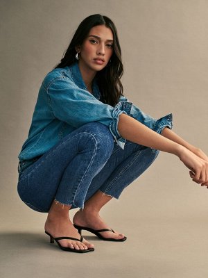 ТОЛЬКО 100% хлопок, джинсы Emily с высокой талией, прямые