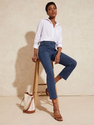 Укороченные джинсы Love & Roses Slim Blue средней выцветания